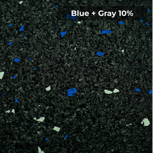Blue + Gray 10% rubber flooring swatch