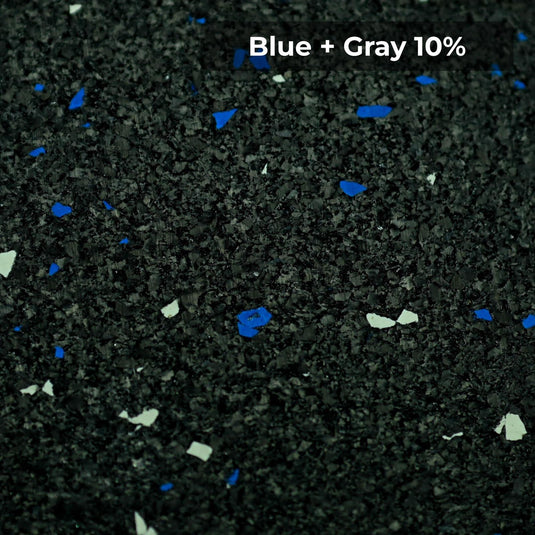 Blue + Gray 10% rubber flooring swatch