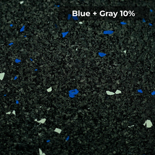 Blue + Gray 10% rubber flooring swatch