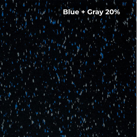 Blue + Gray 20% rubber flooring swatch