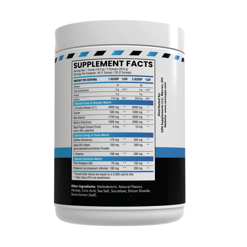 Load image into Gallery viewer, Szn Supplements - Takeover Pre Workout
