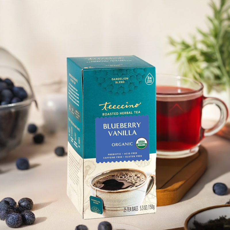 Load image into Gallery viewer, Teeccino - Dandelion Blueberry Vanilla Roasted Herbal Tea
