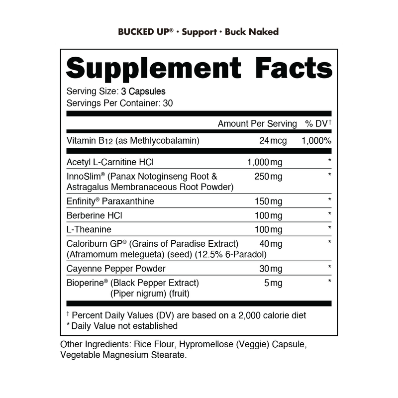 Load image into Gallery viewer, Buck Naked supplement facts
