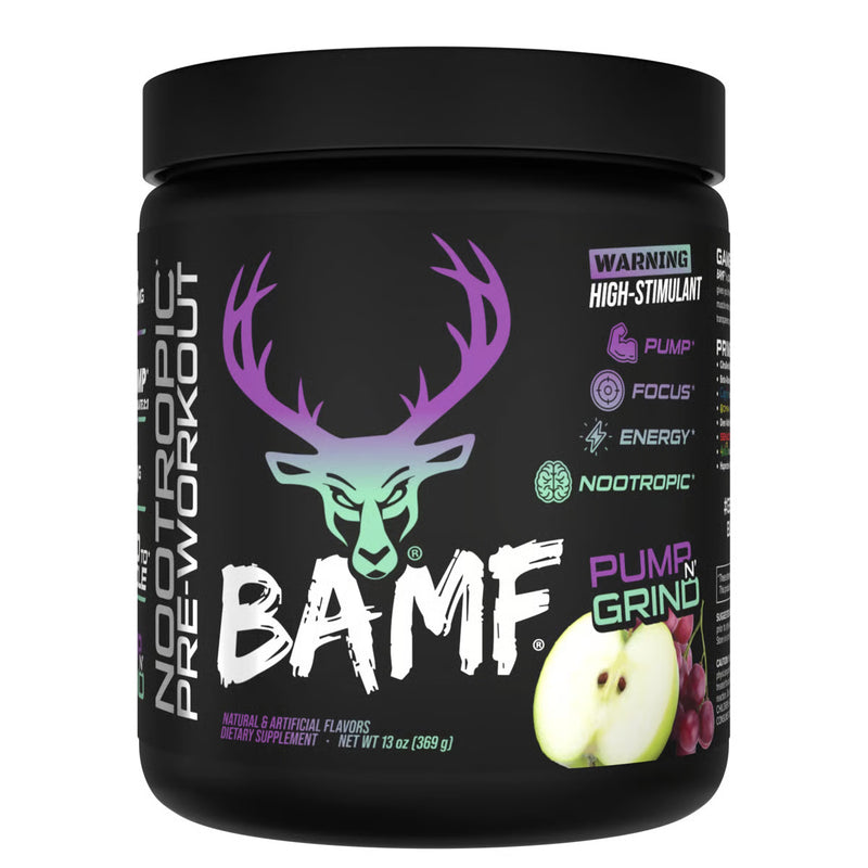 Load image into Gallery viewer, Tub of Bucked Up BAMF Pump N' Grind pre-workout powder
