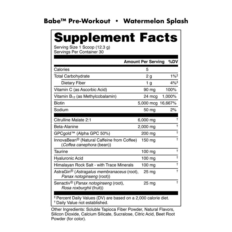 Load image into Gallery viewer, Bucked-Up-Babe-PreWorkout-Nutrition-label
