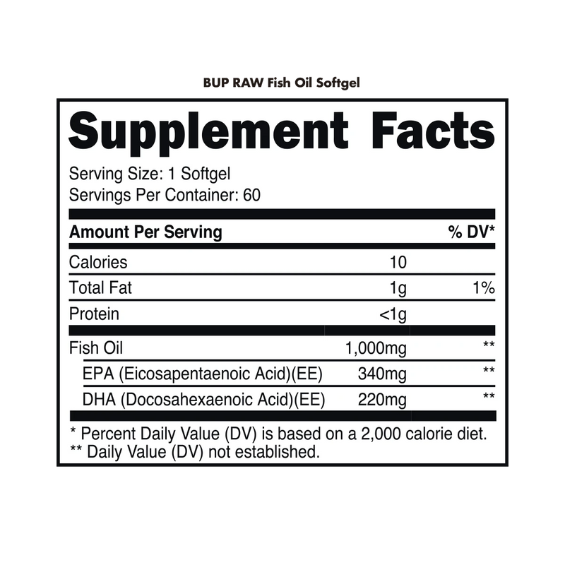 Load image into Gallery viewer, Bucked-Up-Fish-Oil-Nutrition-Label
