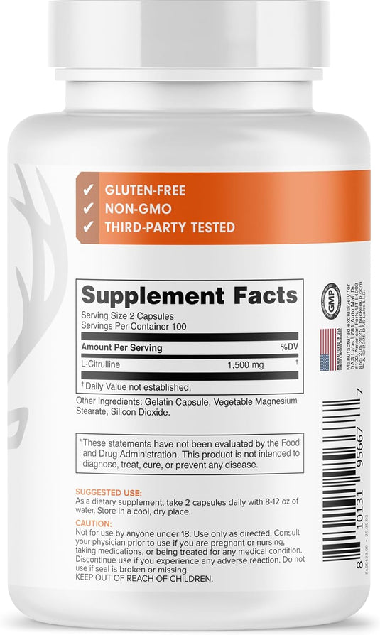 Bucked Up - L-Citrulline - Back Label