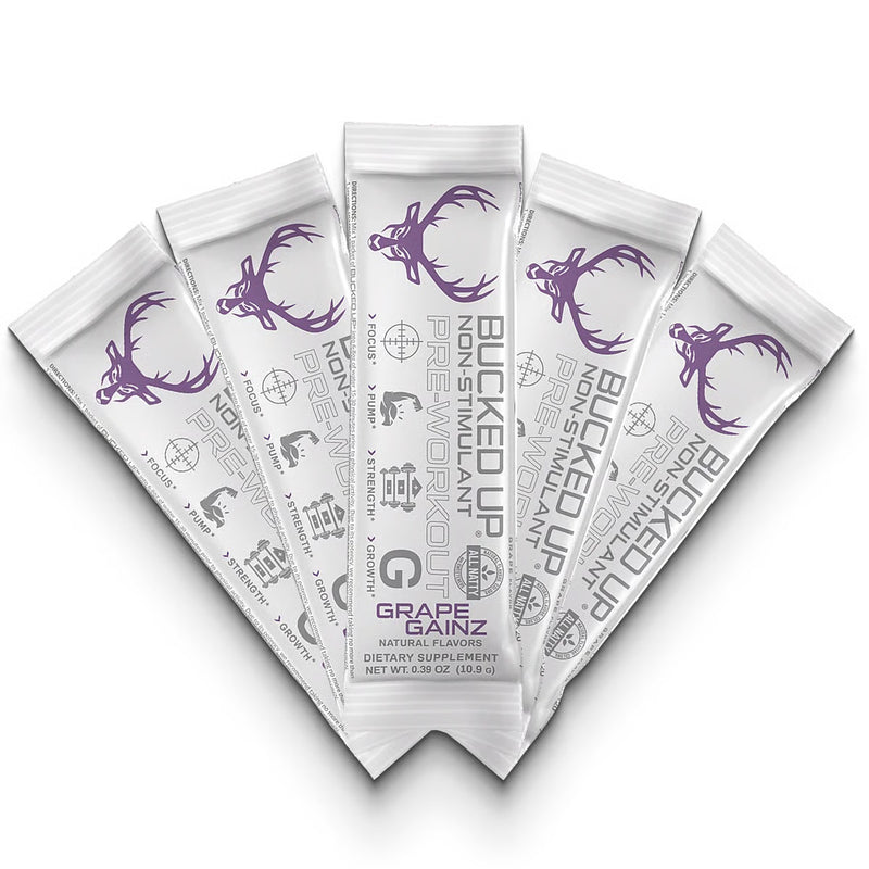 Load image into Gallery viewer, Bucked Up - Stim Free Pre-Workout Stick Packs - Grape Gainz
