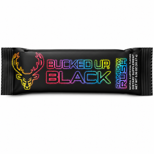 Bucked Up - BLACK Pre-Workout Stick Packs - Rainbow Rush