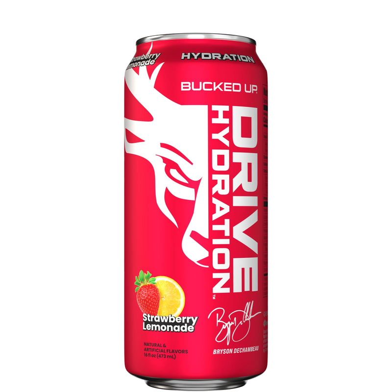 Load image into Gallery viewer, Bucked Up - Drive Hydration Drinks (2 Cases / 24 Cans) - Strawberry Lemonade
