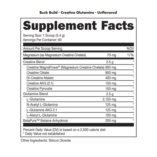 Bucked Up - Buck Build (Creatine + Glutamine) - Recovery