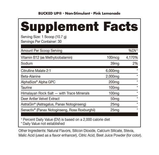 Bucked Up - Non-Stimulant Pre-Workout
