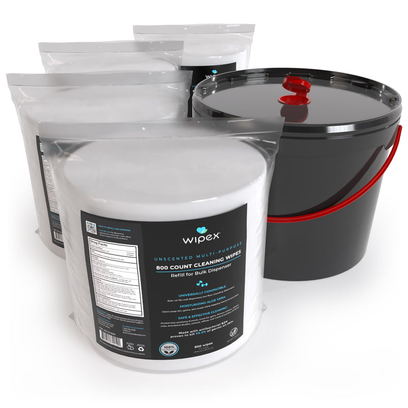 Load image into Gallery viewer, Wipex Antibacterial Bulk Gym Wipes Refill Roll 800ct | Skin-Safe 98.9% Natural Formula | Biodegradable Cloth
