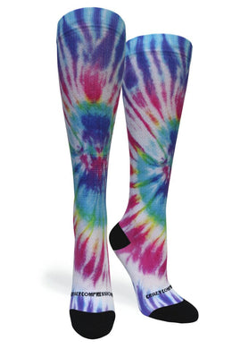 Crazy Compression - Tie Dye Rainbow - (Standard & Extra Wide)