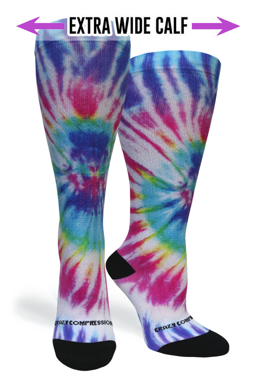 Crazy Compression - Tie Dye Rainbow - (Standard & Extra Wide)