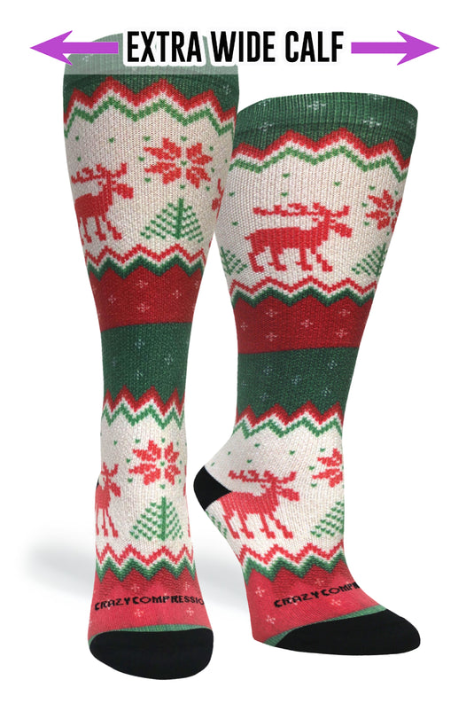 Crazy Compression - Festive Needlepoint - (Standard & Extra Wide)
