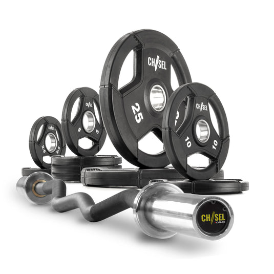 XMARK - Chisel Olympic Weight Plates and Curl Barbell Sets