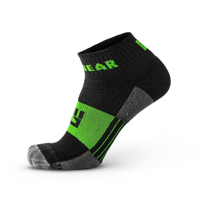 Load image into Gallery viewer, MudGear Quarter (¼) Crew Socks - Gray/Green (2 pair pack)
