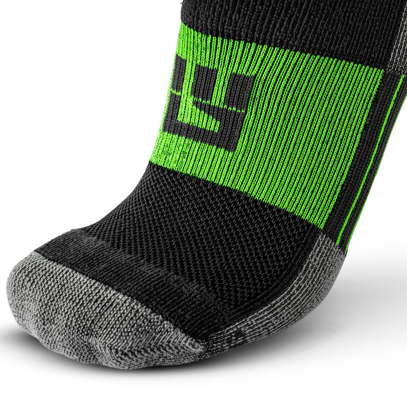 Load image into Gallery viewer, MudGear Quarter (¼) Crew Socks - Gray/Green (2 pair pack)

