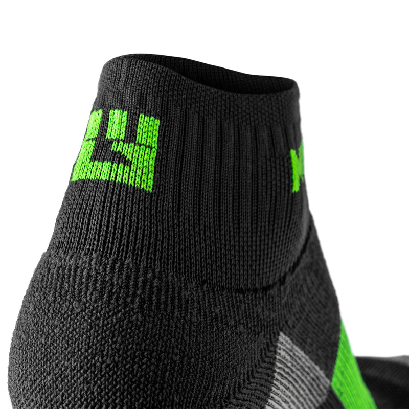 Load image into Gallery viewer, MudGear Quarter (¼) Crew Socks - Gray/Green (2 pair pack)
