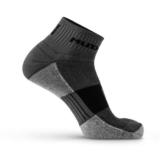 MudGear - Quarter Crew Trail Socks (Gray/Black, 2-Pair Pack)