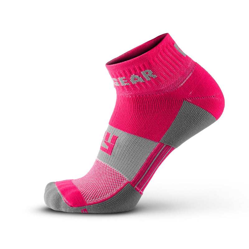 Load image into Gallery viewer, MudGear - Quarter Crew Trail Socks (Pink/Gray, 2-Pair Pack)
