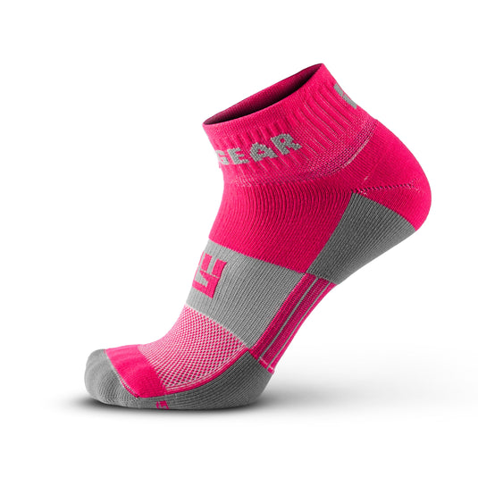 MudGear - Quarter Crew Trail Socks (Pink/Gray, 2-Pair Pack)