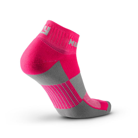 MudGear - Quarter Crew Trail Socks (Pink/Gray, 2-Pair Pack)
