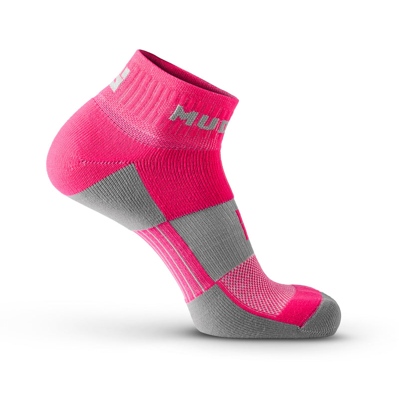 Load image into Gallery viewer, MudGear - Quarter Crew Trail Socks (Pink/Gray, 2-Pair Pack)
