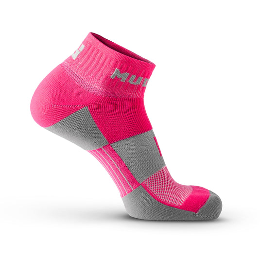 MudGear - Quarter Crew Trail Socks (Pink/Gray, 2-Pair Pack)