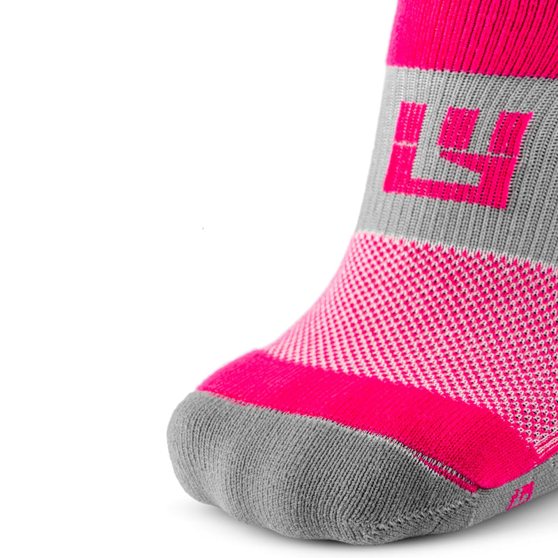 Load image into Gallery viewer, MudGear - Quarter Crew Trail Socks (Pink/Gray, 2-Pair Pack)
