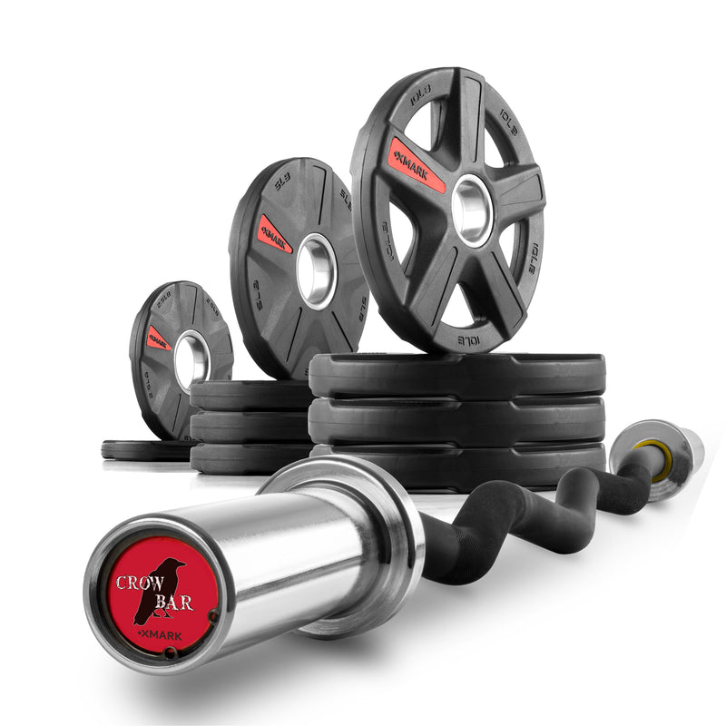 Load image into Gallery viewer, XMARK - Texas Star Olympic Weight Plates and Curl Barbell Sets
