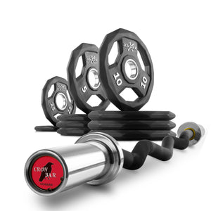 XMARK - Black DiamondOlympic Weight Plates and Curl Barbell Sets