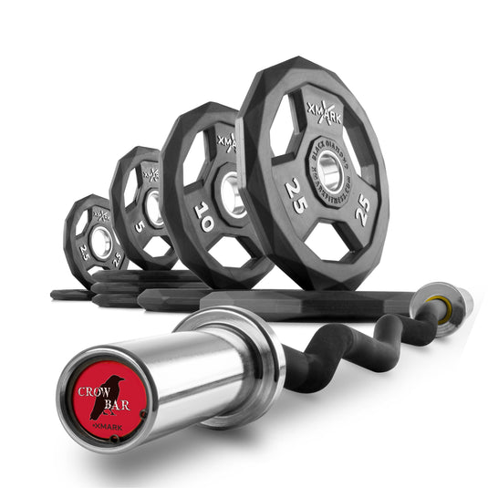 XMARK - Black DiamondOlympic Weight Plates and Curl Barbell Sets