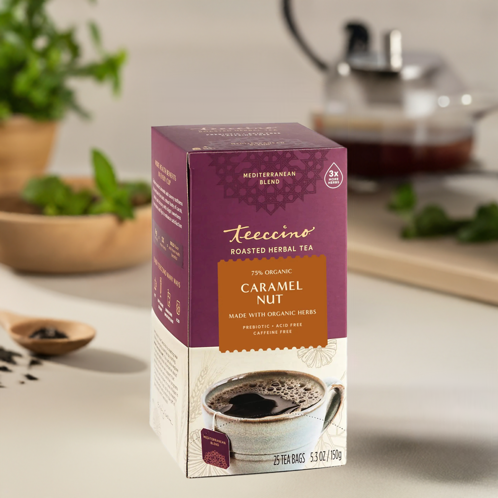 Caramel Nut Roasted Herbal Tea, Caffeine-Free | Teeccino – Living.Fit