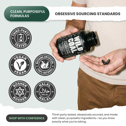 Wild Foods - Activated Charcoal Capsules - Vitamins & Supplements