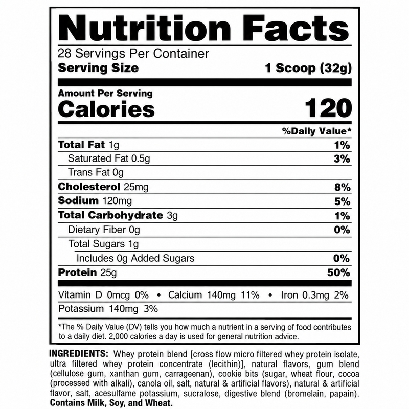 Load image into Gallery viewer, Nutrition Facts for  Animal Isolate Loaded Whey Protein Blend on a white background