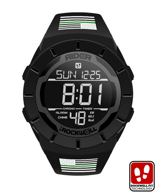 Rockwell Time - Coliseum Fit™ Thin Green Line - Freedom Edition (Phantom Black) Watch