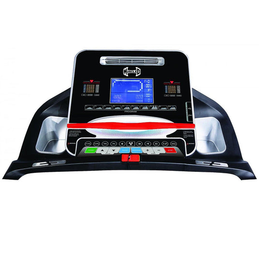 Muscle D Fitness - Light Commercial Treadmill - LED Display - Heart Rate Monitor - Cup Holder - Adjustable Speed and Incline