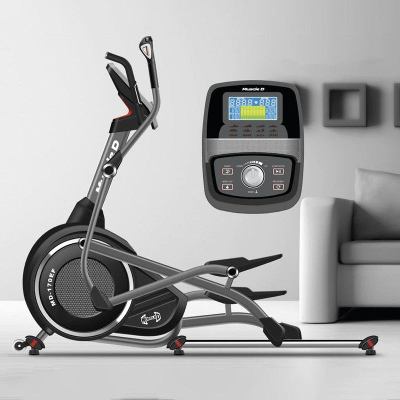 Load image into Gallery viewer, Muscle D Fitness - Light Commercial Elliptical Trainer - LED Display - Upper and Lower Body Movement - Heart Rate Monitor
