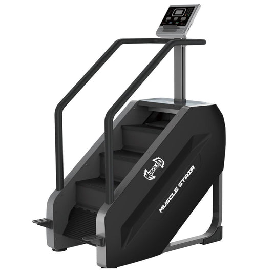 Muscle D Fitness - Commercial Stair Climber - Stepmill - LED Screen - Durable - Black - Heart Rate Monitor