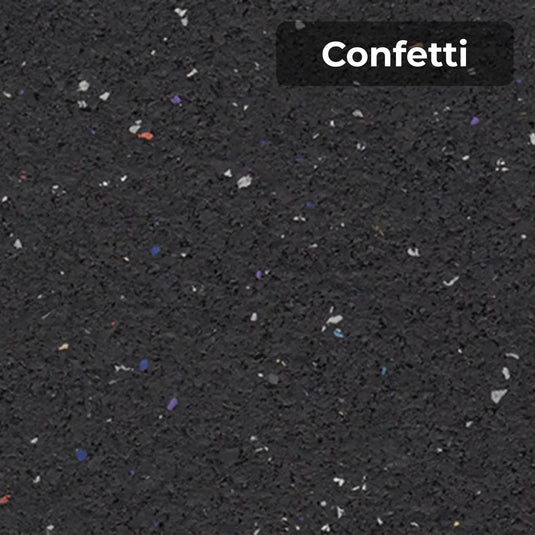 Confetti rubber flooring swatch