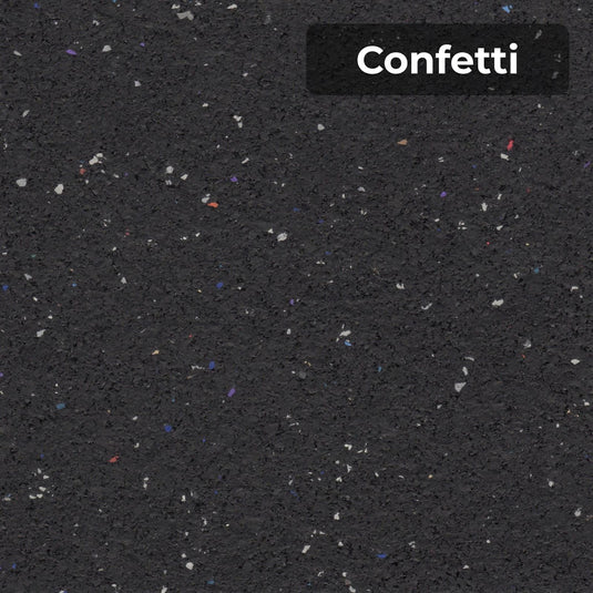 Confetti rubber flooring swatch