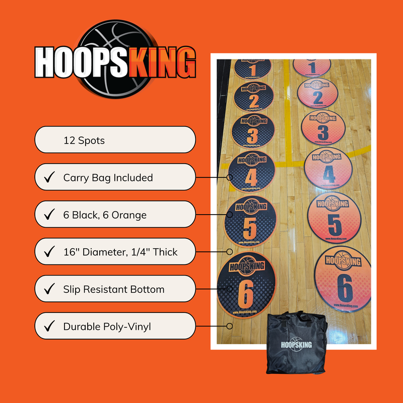 Load image into Gallery viewer, HoopsKing - Offensive Spacing Training Spot Markers | 16"
