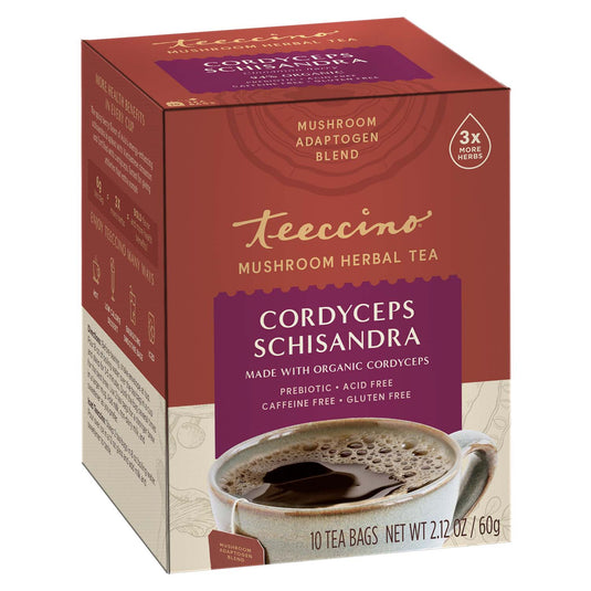 Teeccino - Cordyceps Schisandra Cinnamon Berry Mushroom Herbal Tea