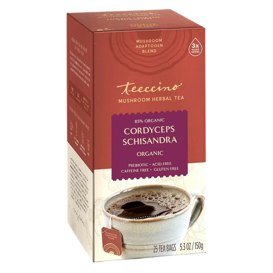 Teeccino - Cordyceps Schisandra Cinnamon Berry Mushroom Herbal Tea