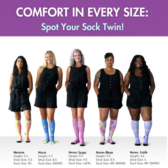 Crazy Compression - Aqua Cute Sloths - (Standard & Extra Wide)