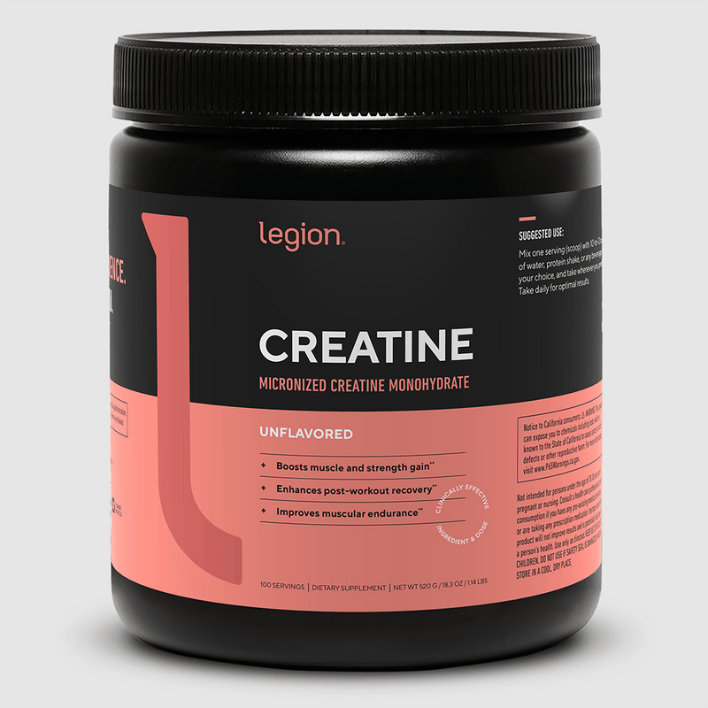 Load image into Gallery viewer, Legion Athletics - Micronized Creatine Monohydrate - Unflavored (100 Servings)
