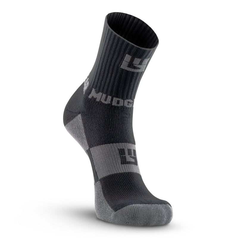 Load image into Gallery viewer, 5&quot; Crew Height Trail Running Sock (Black/Gray)
