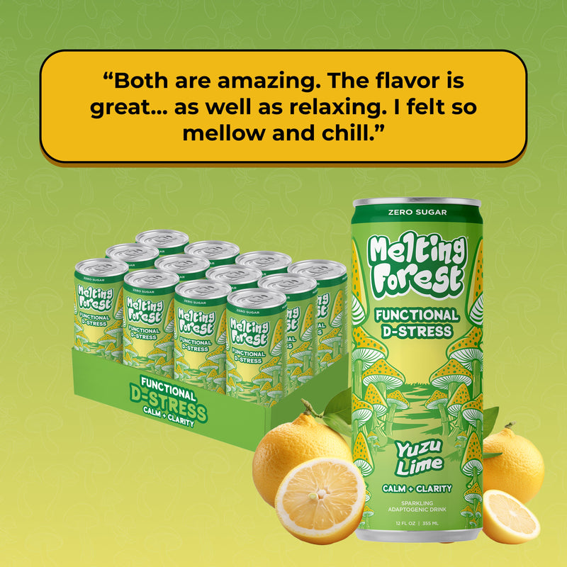 Load image into Gallery viewer, Melting Forest - Mushroom D-Stress Drink 12 Pack - Yuzu Lime
